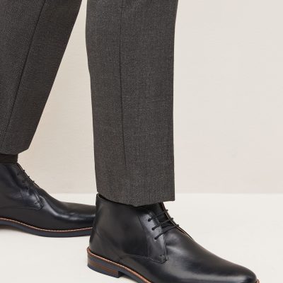Fortune919| Black Leather Chukka Boots
