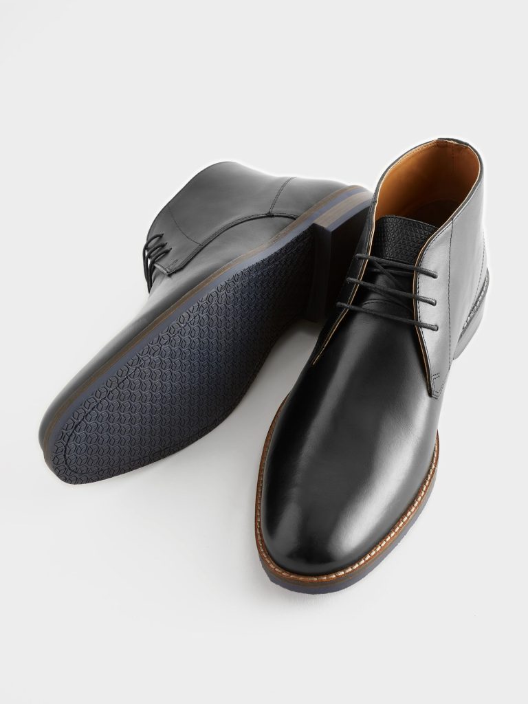Fortune919| Black Leather Chukka Boots - Image 4