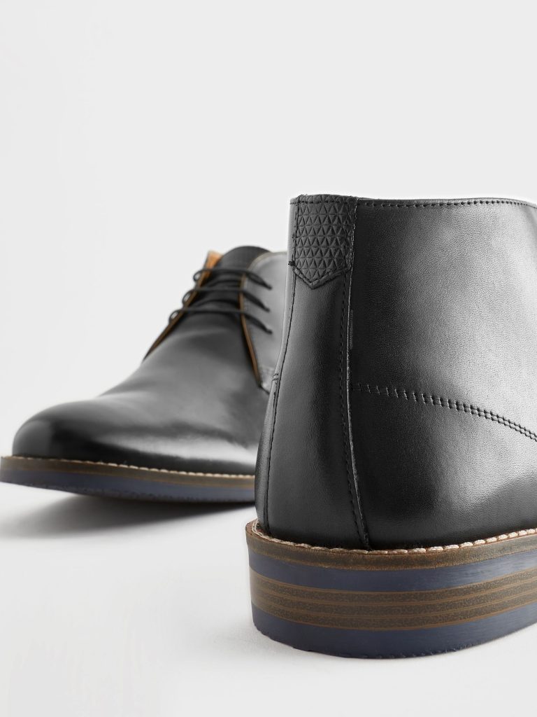 Fortune919| Black Leather Chukka Boots - Image 5
