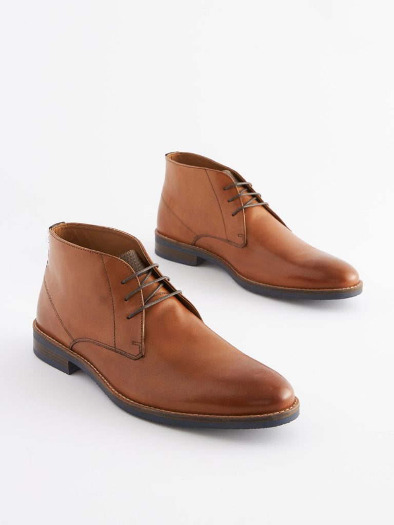 Fortune931| Tan Brown Leather Chukka Boots - Image 2