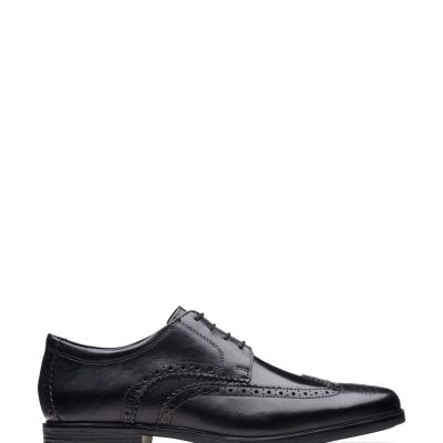 Fortune911| Black Sdard Fit (G) Leather Howard Walk Wide Fit Shoes