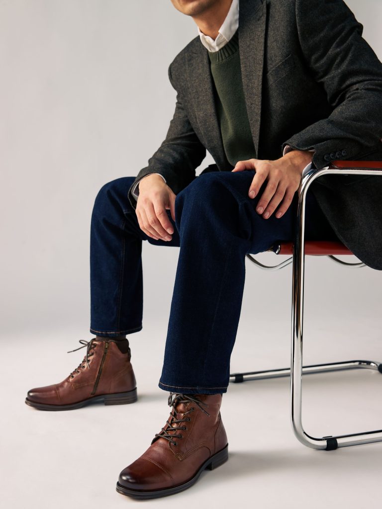 Fortune928| Tan Brown Toecap Leather Boots - Image 2