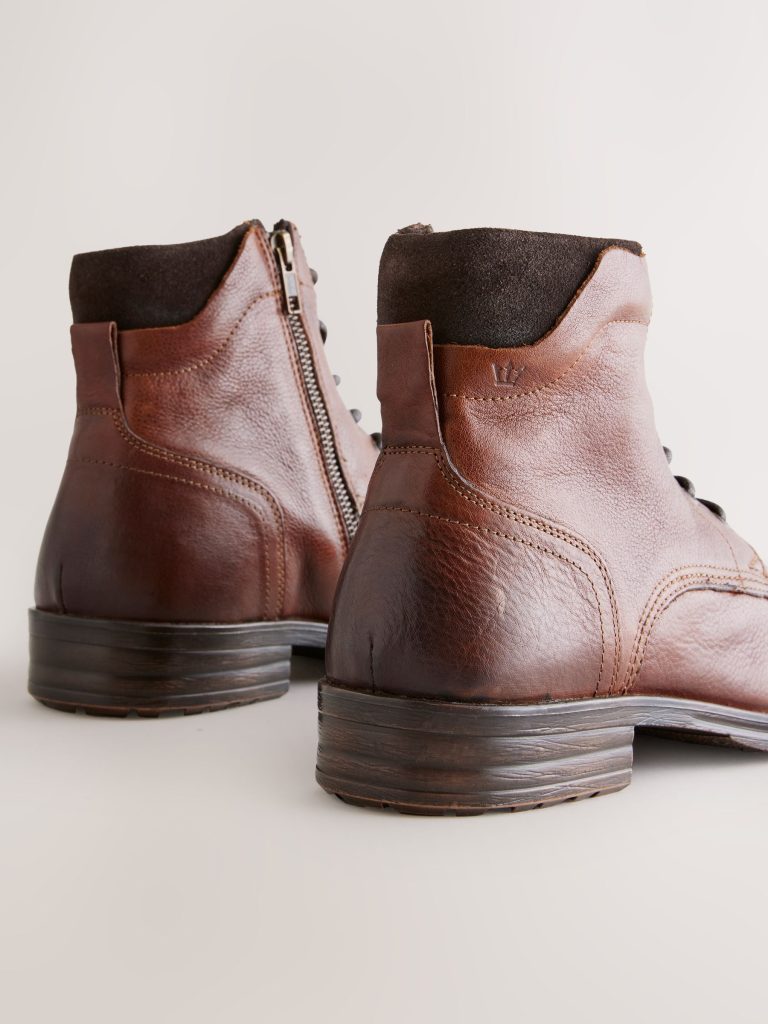 Fortune928| Tan Brown Toecap Leather Boots - Image 4