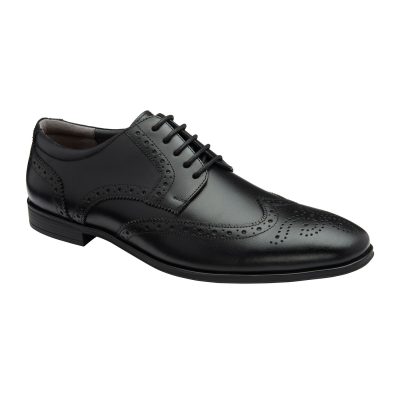 Fortune893| Black Mens Leather Lace-Up Brogues