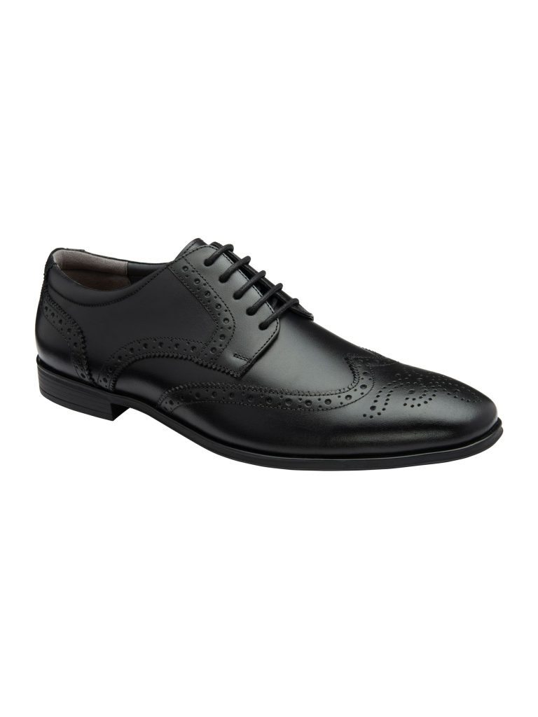 Fortune893| Black Mens Leather Lace-Up Brogues