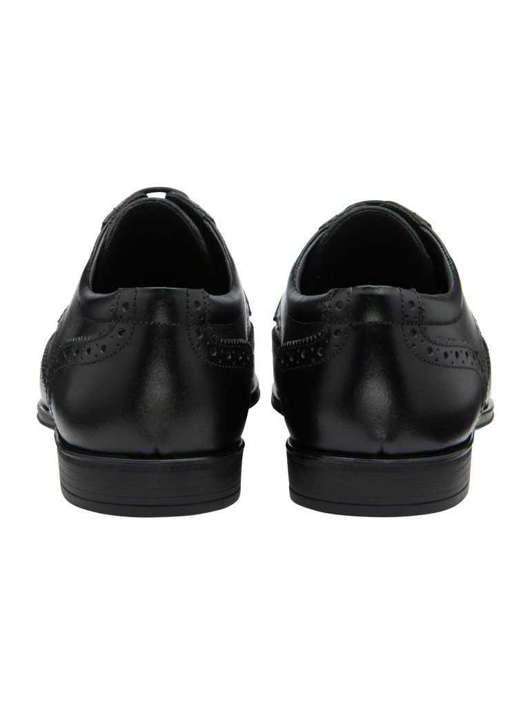 Fortune893| Black Mens Leather Lace-Up Brogues - Image 3