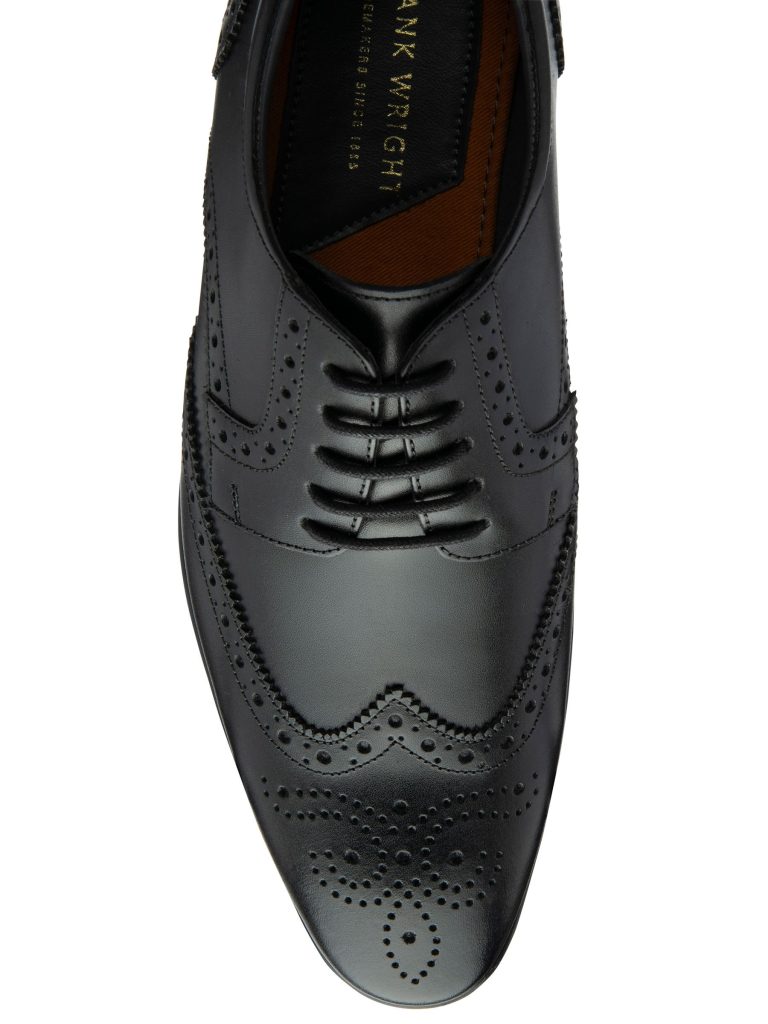 Fortune893| Black Mens Leather Lace-Up Brogues - Image 4
