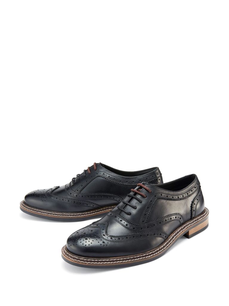 Fortune905| Black Cognac Chunky Brogue Shoes - Image 3