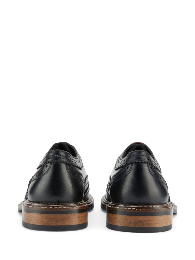 Fortune905| Black Cognac Chunky Brogue Shoes - Image 4