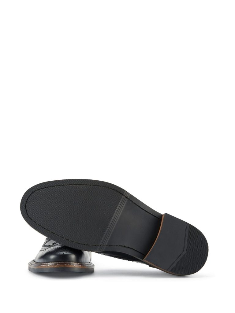 Fortune905| Black Cognac Chunky Brogue Shoes - Image 5