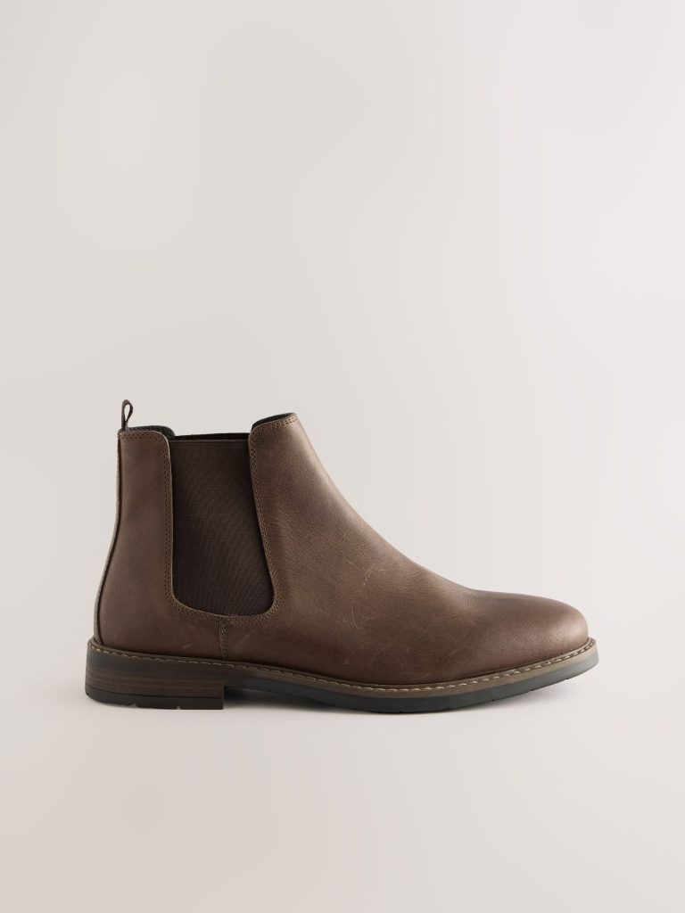 Fortune933| Brown Waxy Leather Chelsea Boots - Image 3