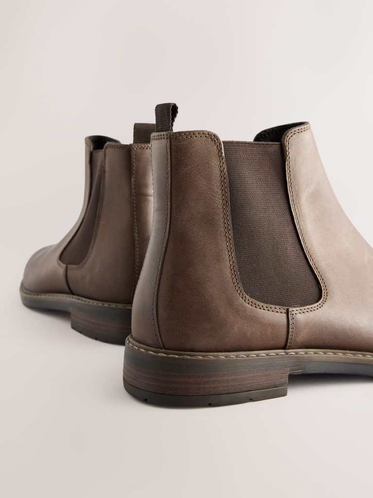 Fortune933| Brown Waxy Leather Chelsea Boots - Image 4