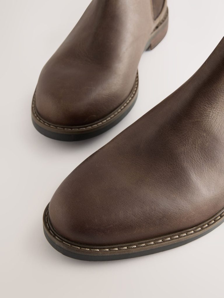 Fortune933| Brown Waxy Leather Chelsea Boots - Image 5