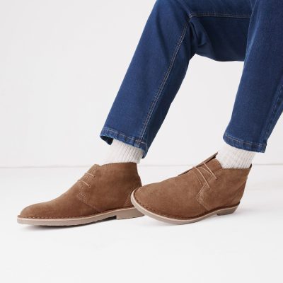 Fortune922| Tan Brown Suede Desert Boots