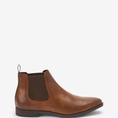 Fortune927| Dark Tan Chelsea Boots