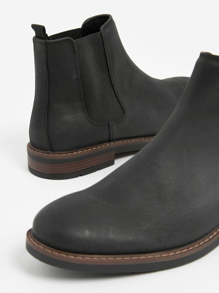 Fortune932| Black Waxy Leather Chelsea Boots - Image 2