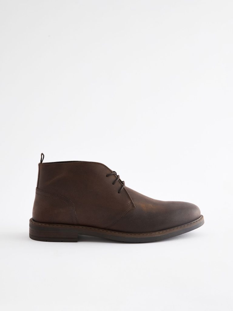 Fortune921| Brown Waxy Leather Chukka Boots - Image 3