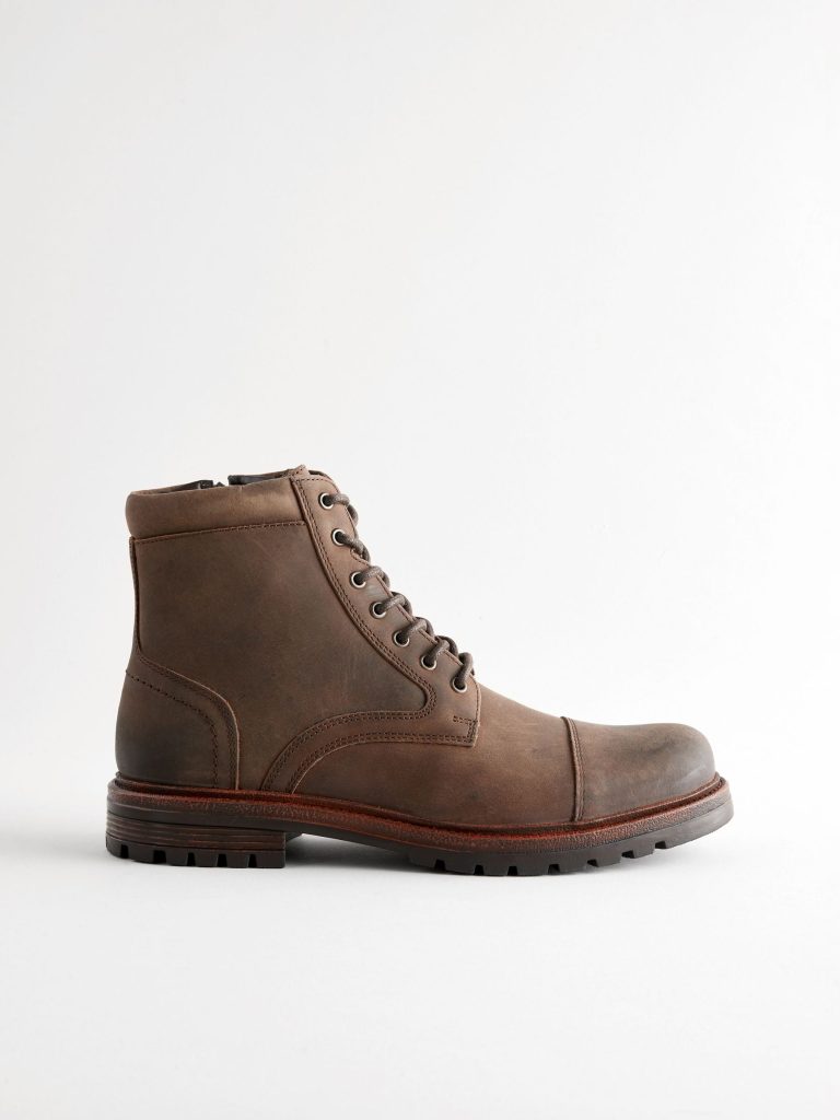 Fortune920| Brown Leather Toe Cap Boots - Image 2