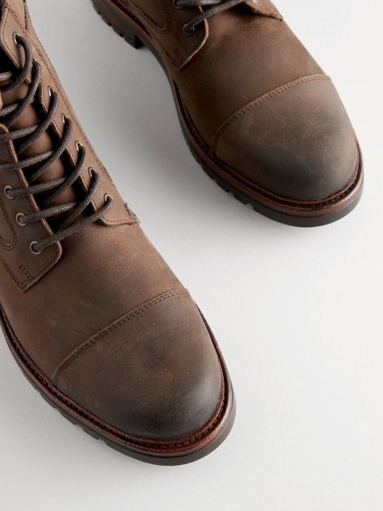 Fortune920| Brown Leather Toe Cap Boots - Image 5